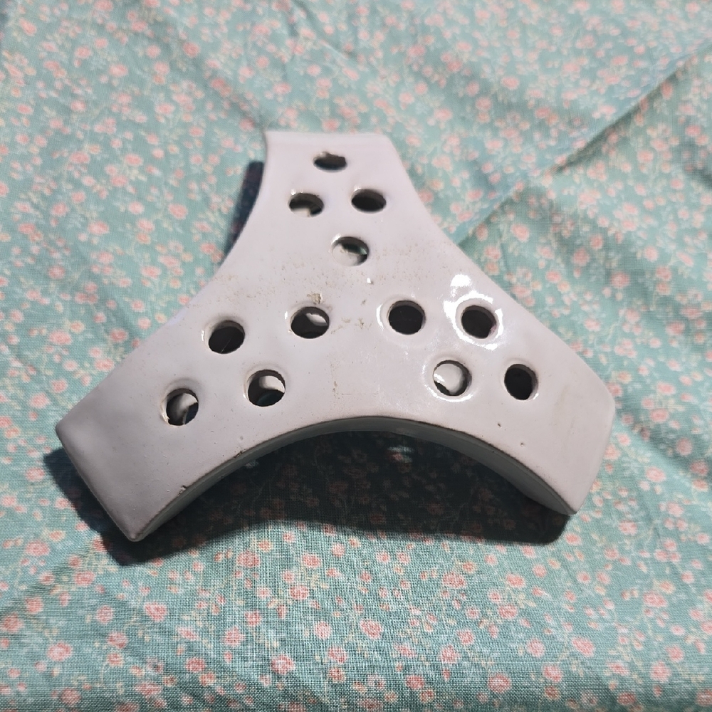 Modern White Ceramic Trivet with Cutouts